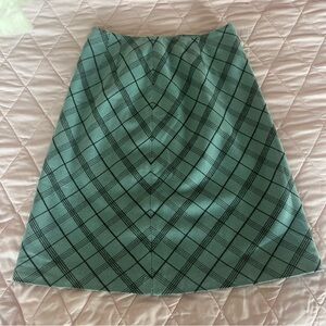 Tribeca Studio | Blue Argyle Mid Length Skirt